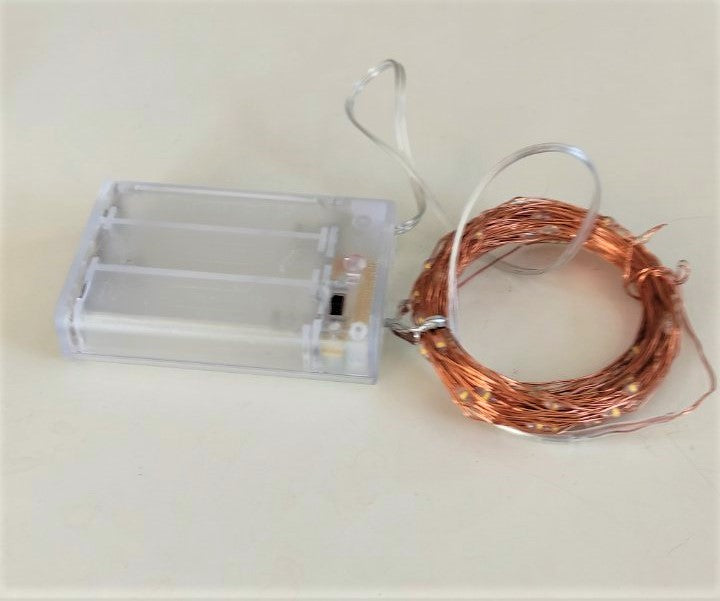 100 Led Διακοσμητική Γιρλάντα 10 Μέτρων 5 Volt Μπαταρίας με Χάλκινο Συρμάτινο Καλώδιο Ψυχρο Λευκό - ledmania.gr
