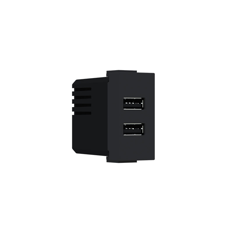 MODYS ΠΡΙΖΑ ΤΡΟΦΟΔΟΣΙΑΣ USB 1 ΣΤ. 2XUSB A+C ΜΑΥΡΟ ΜΑΤ 5VDC 3A IP20 - ledmania.gr