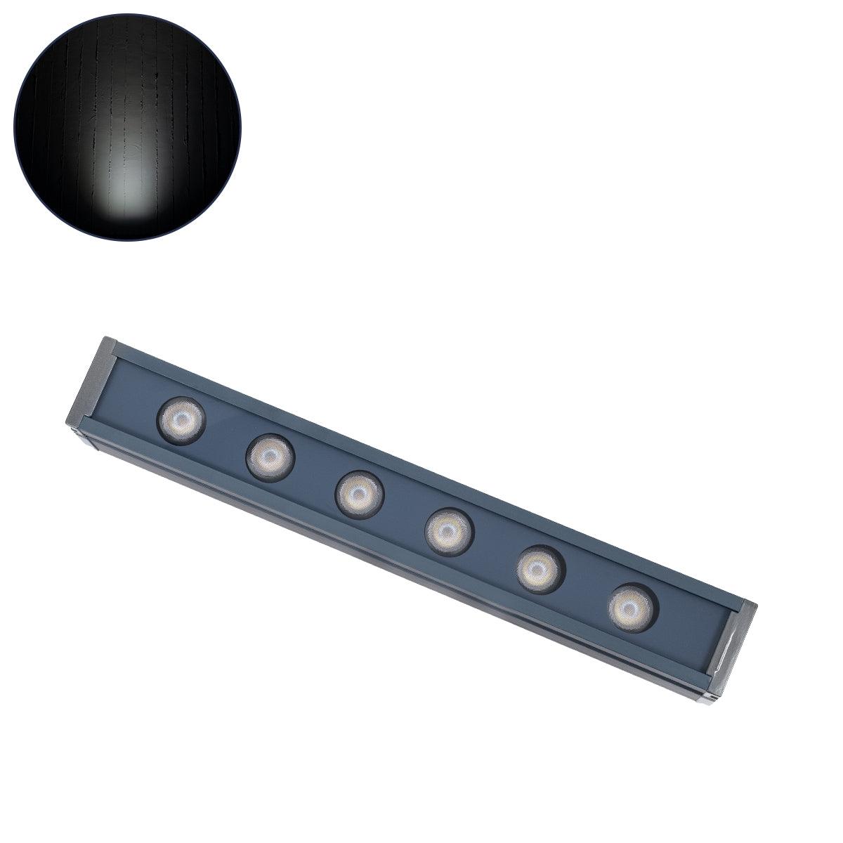 WASHER-VAIA 90181 Μπάρα Φωτισμού Wall Washer LED 6W 720lm 30° DC 24V Αδιάβροχο IP65 Μ30 x Π4 x Υ5cm Ψυχρό Λευκό 6000K - Γκρι Ανθρακί - ledmania.gr