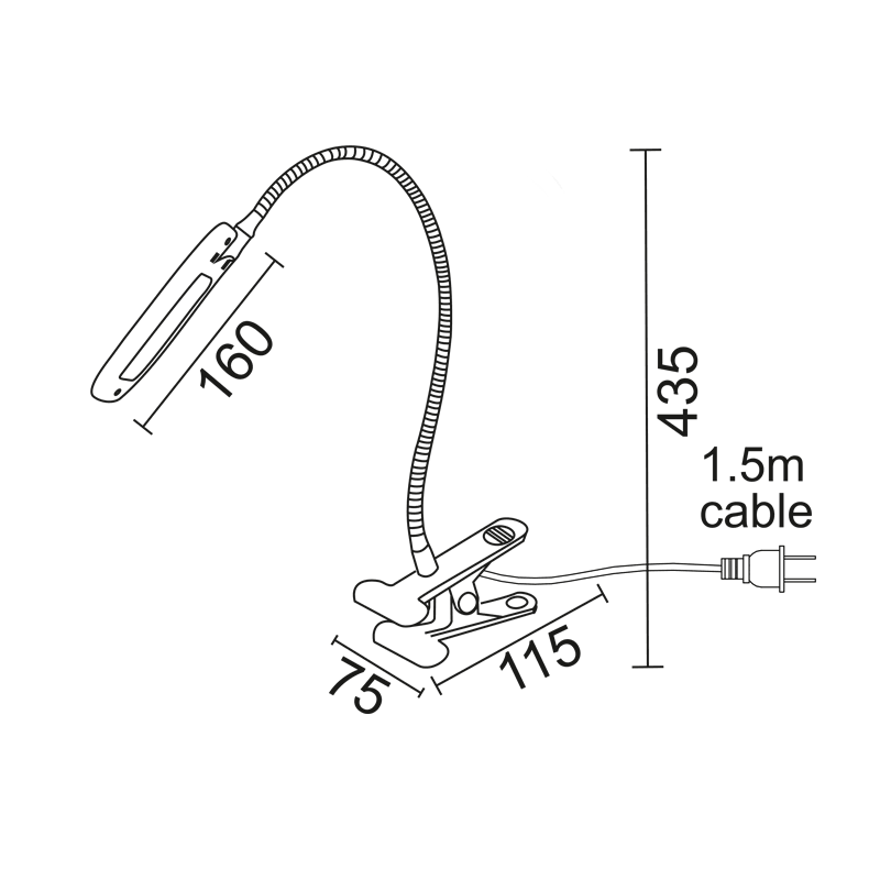 LED ΓΡΑΦΕΙΟΥ 5W ΓΚΡΙ 4000K+ΣΠΙΡΑΛ+ΚΛΙΠ 230V 7,5X11,5XH43,5CM - ledmania.gr