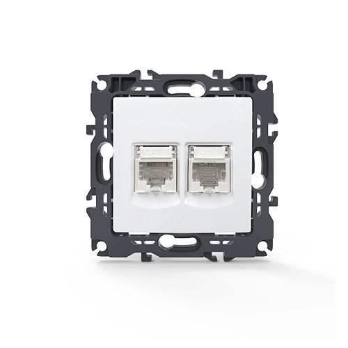 PRIME ΠΡΙΖΑ ΤΗΛΕΦΩΝΟΥ 1xRJ11 CAT3 IP20 & ΠΡΙΖΑ ΔΙΚΤΥΟΥ 1xRJ45 CAT6 UTP IP20 ΛΕΥΚΗ - ledmania.gr