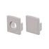 SET OF GREY PLASTIC END CAPS FOR P121, P122, P123 1PC WITH HOLE & 1PC WITHOUT HOLE - ledmania.gr