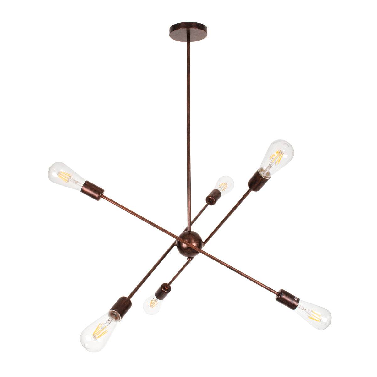 GloboStar® ZANE 00785 Μοντέρνο Φωτιστικό Οροφής Πολύφωτο Χάλκινο Μεταλλικό Ράγα Φ70 x Y100cm - ledmania.gr