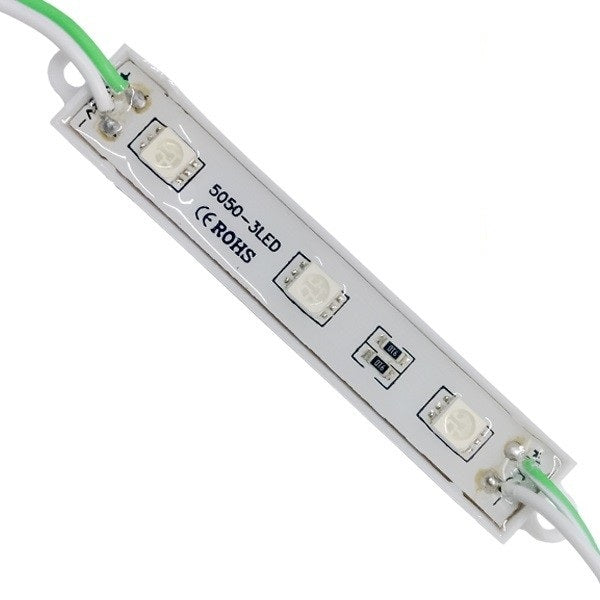 20 Τεμάχια x LED Module 3 SMD 5050 0.8W 12V 50lm IP65 Αδιάβροχο Πράσινο GloboStar 65003 - ledmania.gr