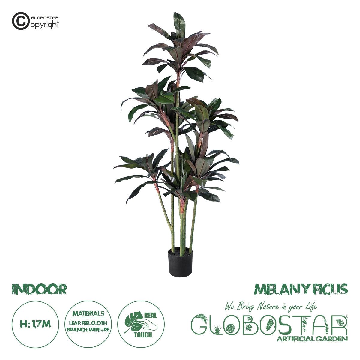 GloboStar® Artificial Garden MELANY FICUS 20041 Τεχνητό Διακοσμητικό Φυτό Φίκος Υ170cm - ledmania.gr