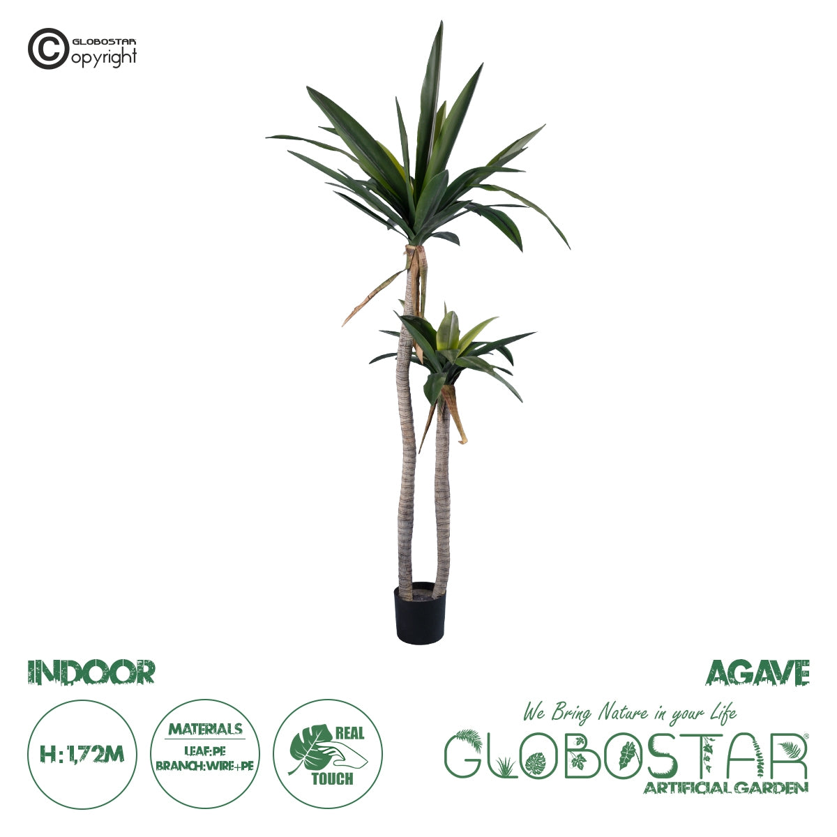 GloboStar® Artificial Garden AGAVE 20045 Τεχνητό Διακοσμητικό Φυτό Αγαύη Υ172cm - ledmania.gr
