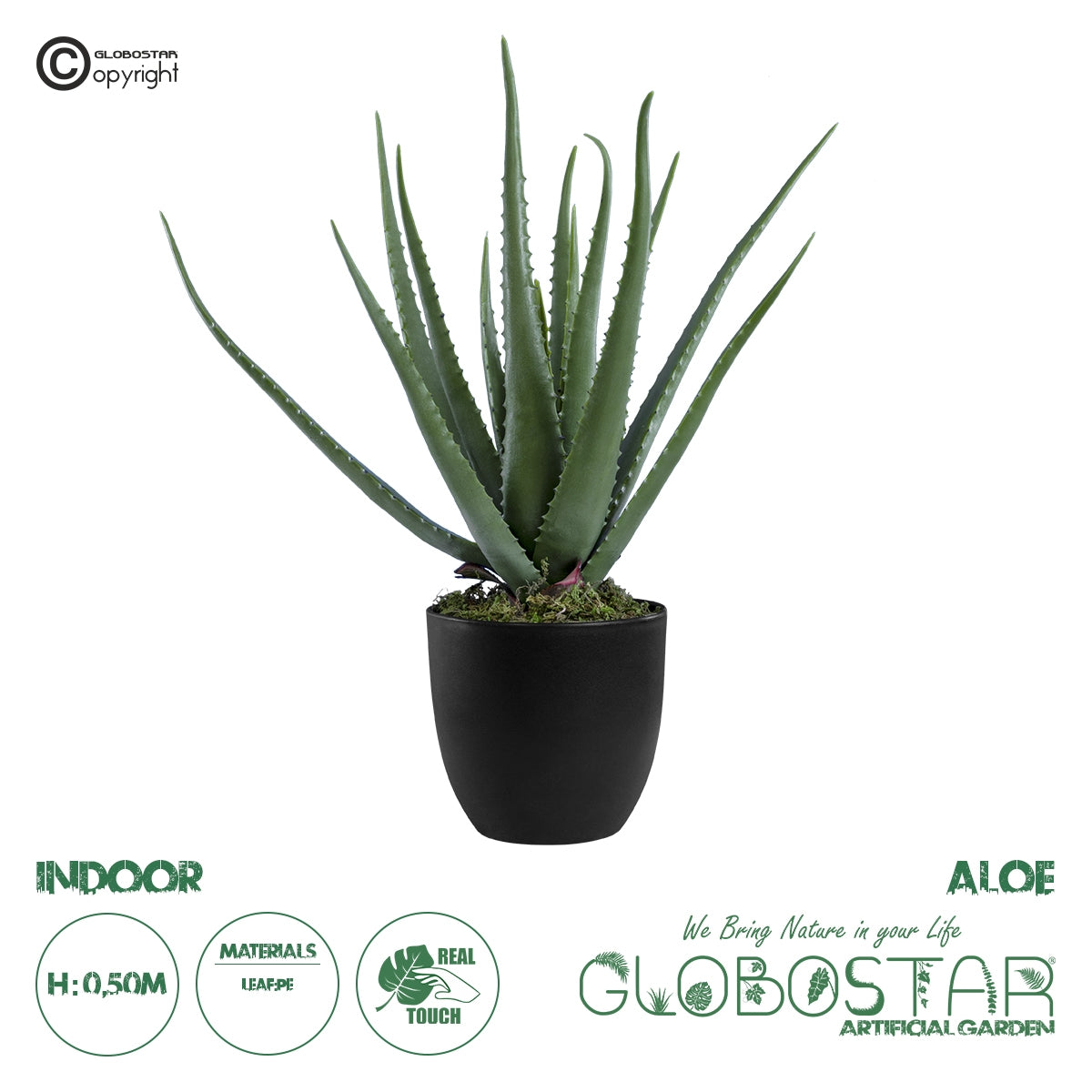 GloboStar® Artificial Garden ALOE 20065 Τεχνητό Διακοσμητικό Φυτό Αλόη Υ50cm - ledmania.gr