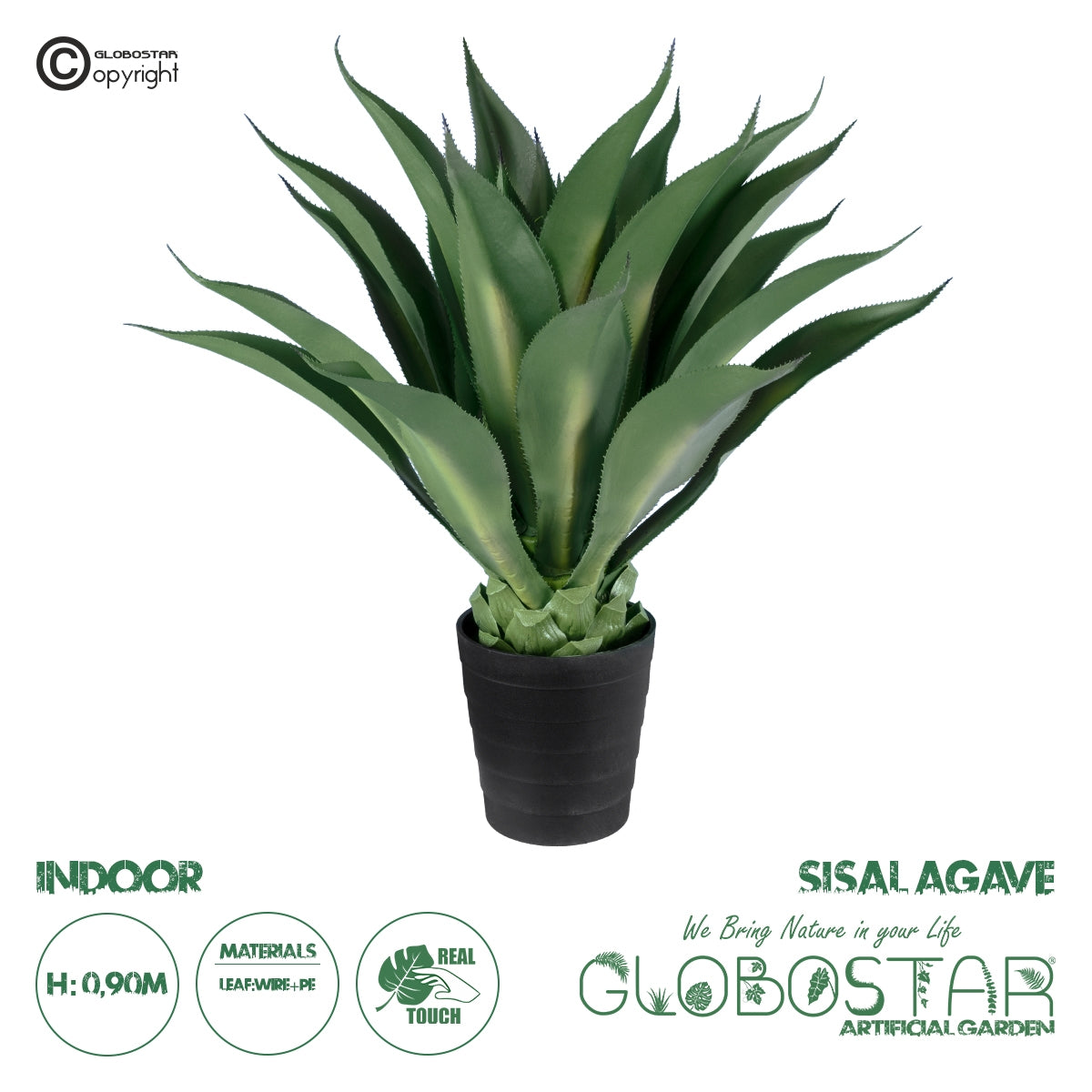 GloboStar® Artificial Garden SISAL AGAVE 20077 Τεχνητό Διακοσμητικό Φυτό Αγαύη Υ90cm - ledmania.gr