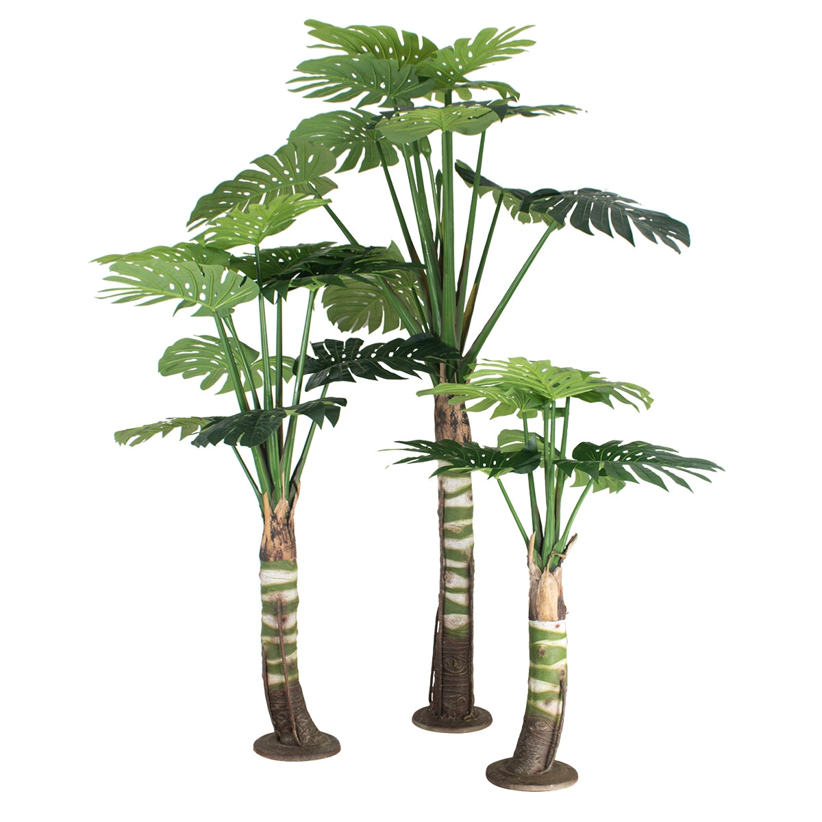 GloboStar® Artificial Garden MONSTERA SET 20090 Τεχνητό Διακοσμητικό Σετ Φυτών Μονστέρα A:Υ300cm B:Υ200cm C:150cm - ledmania.gr