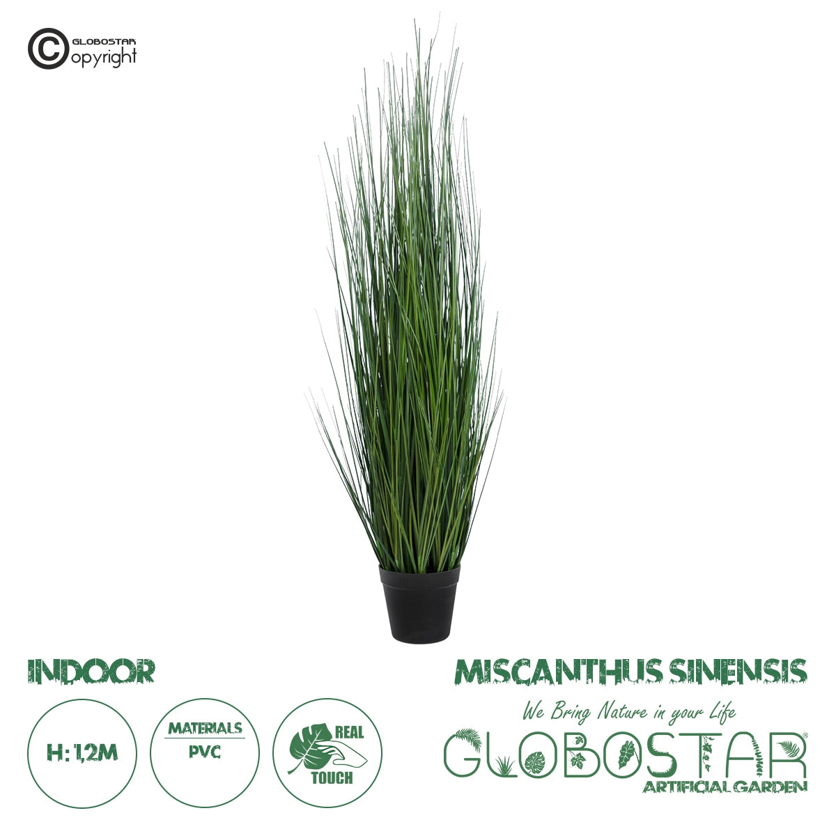 GloboStar® Artificial Garden MISCANTHUS SINENSIS 20116 Τεχνητό Διακοσμητικό Φυτό Μίσχανθος Υ120cm - ledmania.gr