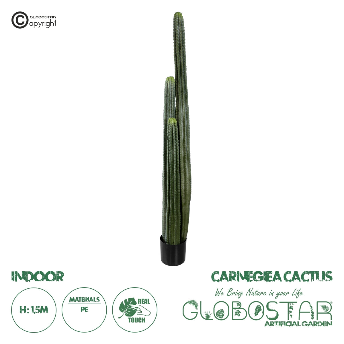 GloboStar® Artificial Garden CARNEGIEA CACTUS 20122 Τεχνητό Διακοσμητικό Φυτό Κάκτος Σαγκουάρο Υ150cm - ledmania.gr