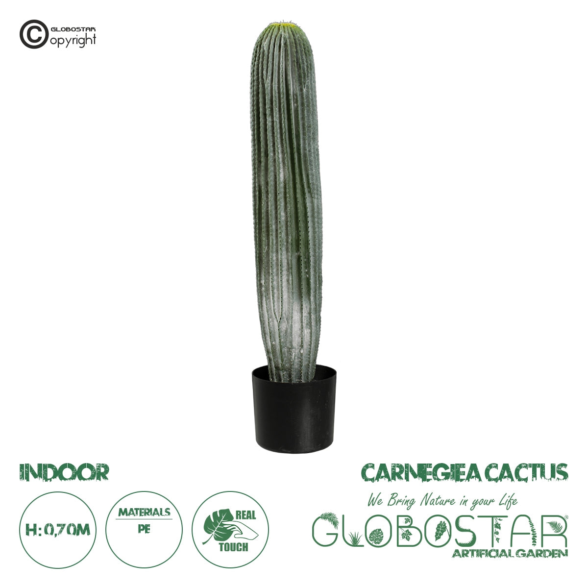 GloboStar® Artificial Garden CARNEGIEA CACTUS 20124 Τεχνητό Διακοσμητικό Φυτό Κάκτος Σαγκουάρο Υ70cm - ledmania.gr