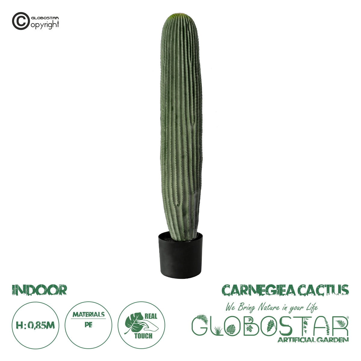 GloboStar® Artificial Garden CARNEGIEA CACTUS 20125 Τεχνητό Διακοσμητικό Φυτό Κάκτος Σαγκουάρο Υ85cm - ledmania.gr