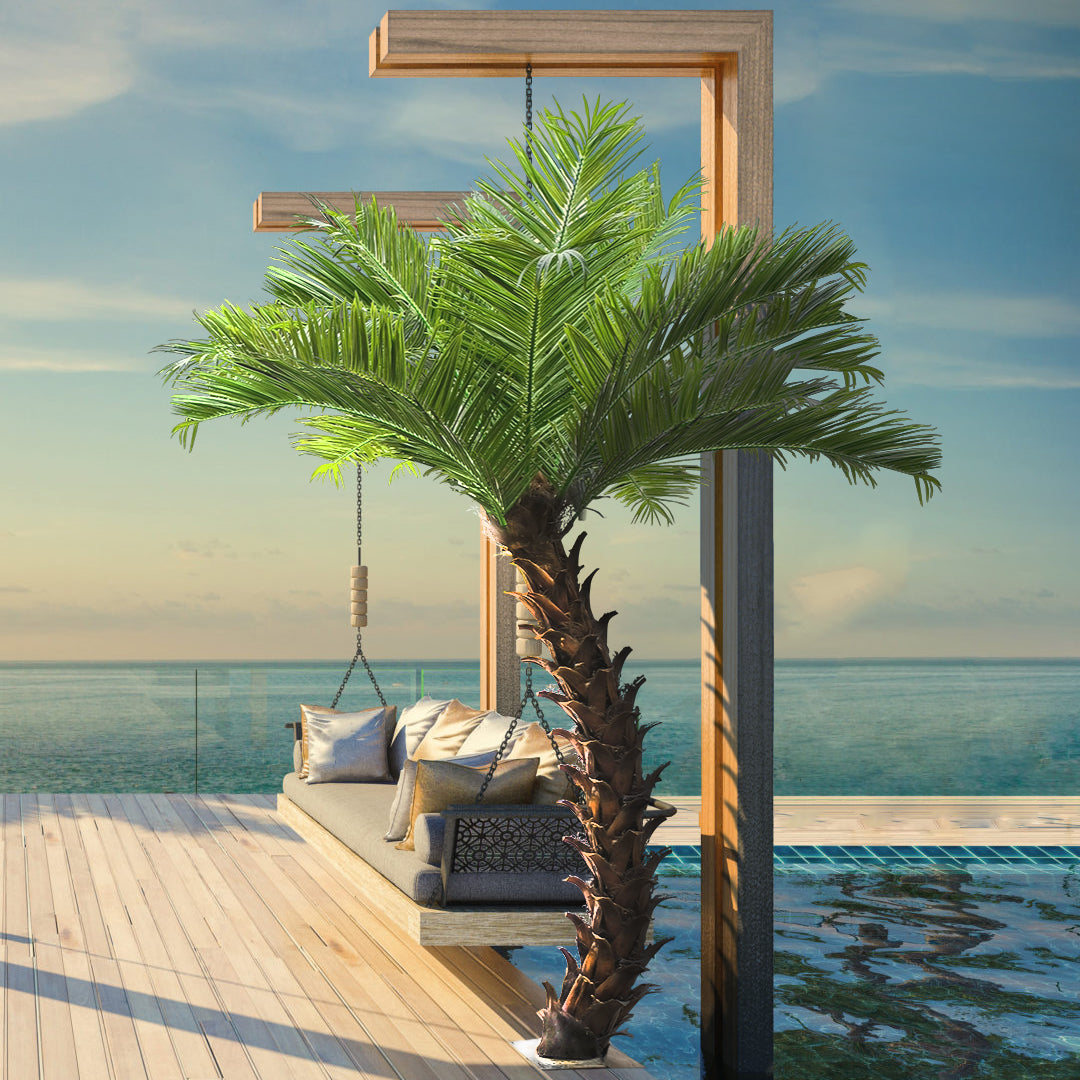 GloboStar® Artificial Garden PHOENIX ROEBELENII PALM TREE 20188 Τεχνητό Διακοσμητικό Φυτό Φοινικόδεντρο Ρομπελίνι Εξωτερικού Χώρου IP68 UV Certified Protection Υ400cm - ledmania.gr