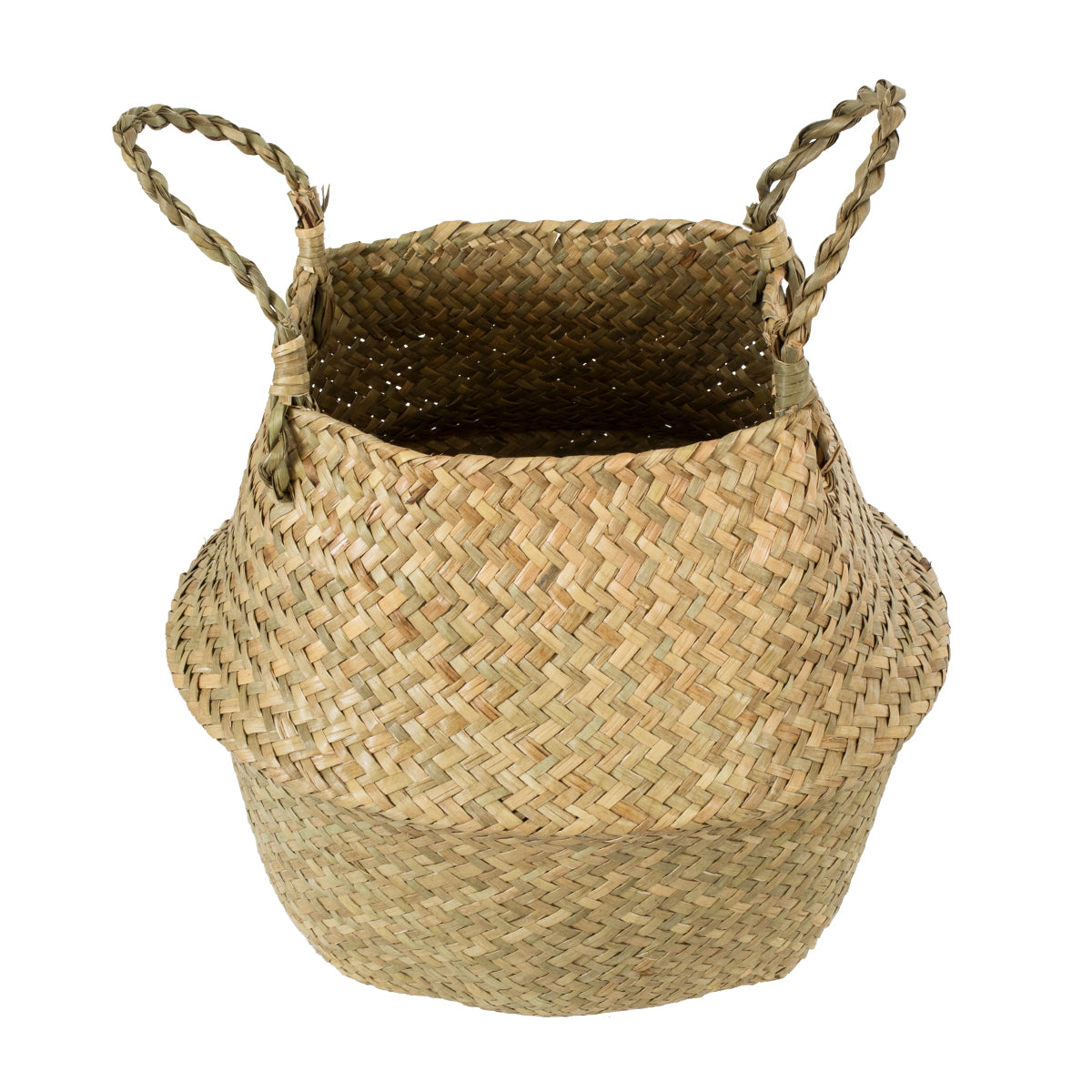GloboStar® Artificial Garden IBIZA 20195 Διακοσμητικό Ψάθινο Καλάθι - Κασπώ Γλάστρα - Flower Pot  Μπεζ Π23cm x Υ30cm - ledmania.gr