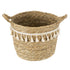 GloboStar® Artificial Garden SANTORINI 20285 Διακοσμητικό Πλεκτό Καλάθι - Κασπώ Γλάστρα - Flower Pot Μπεζ με Μακραμέ Φ25cm x Υ23cm - ledmania.gr