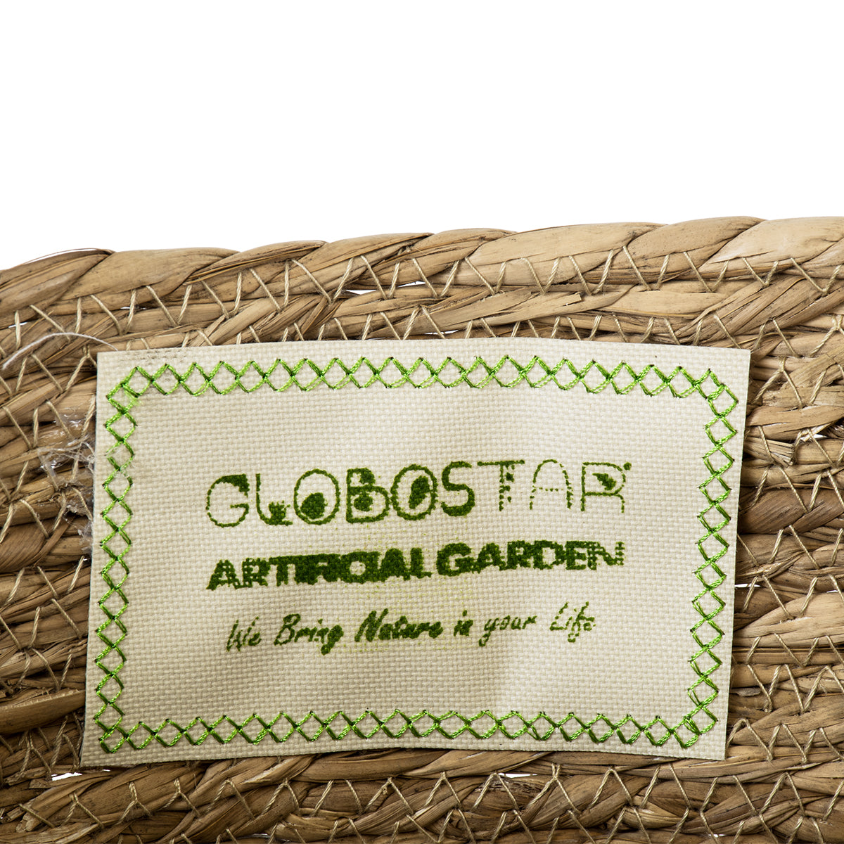 GloboStar® Artificial Garden TINOS 20291 Διακοσμητικό Πλεκτό Καλάθι - Κασπώ Γλάστρα - Flower Pot Μπεζ Φ30cm x Υ27cm - ledmania.gr