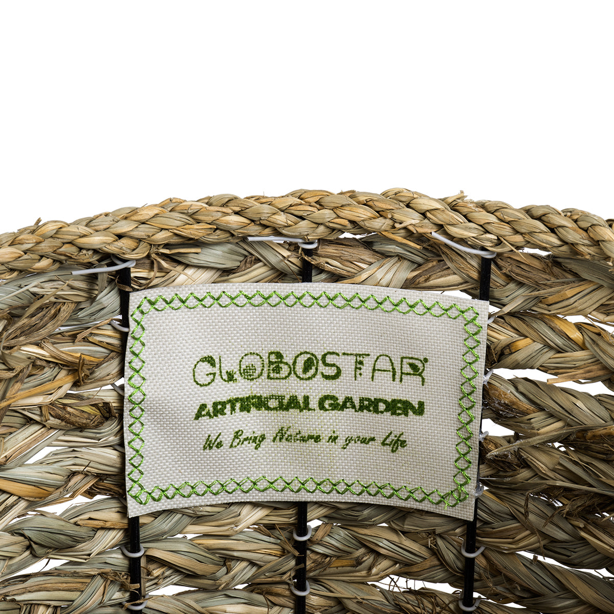 GloboStar® Artificial Garden SKOPELOS 20296 Διακοσμητικό Πλεκτό Καλάθι - Κασπώ Γλάστρα - Flower Pot Μπεζ με Καφέ Φ26cm x Υ36cm - ledmania.gr