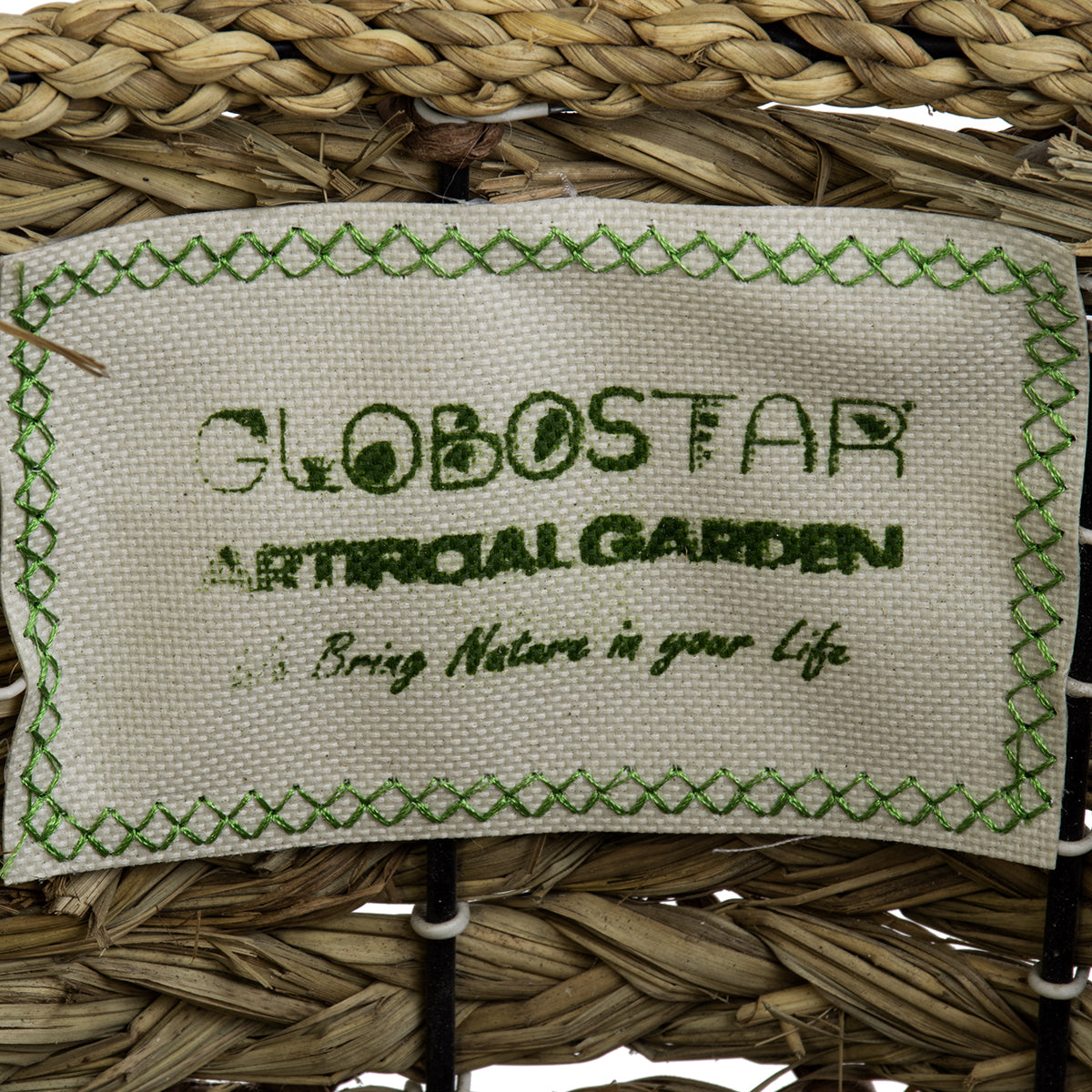 GloboStar® Artificial Garden SAMOS 20305 Διακοσμητικό Πλεκτό Καλάθι - Κασπώ Γλάστρα - Flower Pot Μπεζ με Καφέ Φ32cm x Υ58cm - ledmania.gr