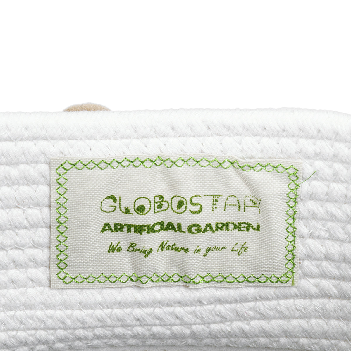 GloboStar® Artificial Garden KYTHNOS 20314 Διακοσμητικό Πλεκτό Καλάθι - Κασπώ Γλάστρα - Flower Pot Γκρι με Λευκό Φ29cm x Υ28cm - ledmania.gr