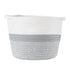 GloboStar® Artificial Garden POSITANO 20319 Διακοσμητικό Πλεκτό Καλάθι - Κασπώ Γλάστρα - Flower Pot Γκρι με Λευκό Φ25cm x Υ25cm - ledmania.gr