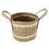 GloboStar® Artificial Garden NAXOS 20334 Διακοσμητικό Πλεκτό Καλάθι - Κασπώ Γλάστρα - Flower Pot Μπεζ με Καφέ Φ35cm x Υ30cm - ledmania.gr