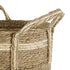 GloboStar® Artificial Garden NAXOS 20334 Διακοσμητικό Πλεκτό Καλάθι - Κασπώ Γλάστρα - Flower Pot Μπεζ με Καφέ Φ35cm x Υ30cm - ledmania.gr