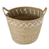 GloboStar® Artificial Garden ZAKYNTHOS 20336 ΣΕΤ 3 Διακοσμητικά Πλεκτά Καλάθια - Κασπώ Γλάστρες - Flower Pots Μπεζ με Μακραμέ A:Φ24cm x Υ20cm B:Φ28cm x Υ24cm C:Φ32cm x Υ28cm - ledmania.gr