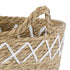 GloboStar® Artificial Garden ZAKYNTHOS 20336 ΣΕΤ 3 Διακοσμητικά Πλεκτά Καλάθια - Κασπώ Γλάστρες - Flower Pots Μπεζ με Μακραμέ A:Φ24cm x Υ20cm B:Φ28cm x Υ24cm C:Φ32cm x Υ28cm - ledmania.gr