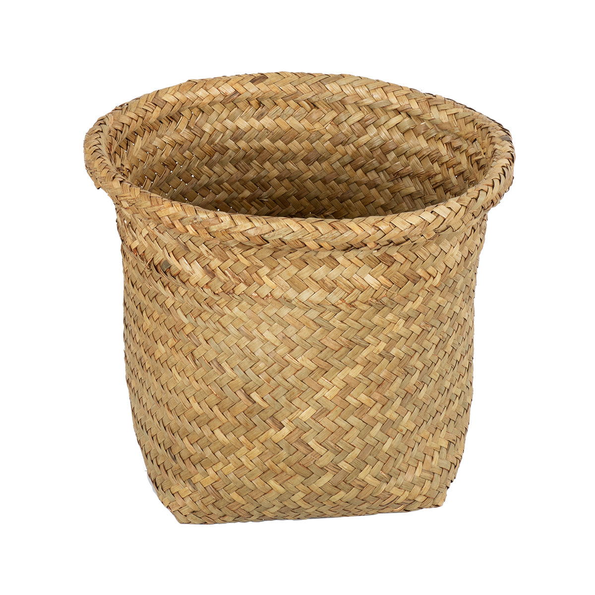 GloboStar® Artificial Garden CECILIA 20342 Διακοσμητικό Ψάθινο Καλάθι - Κασπώ Γλάστρα - Flower Pot Μπεζ Φ24cm x Υ24cm - ledmania.gr