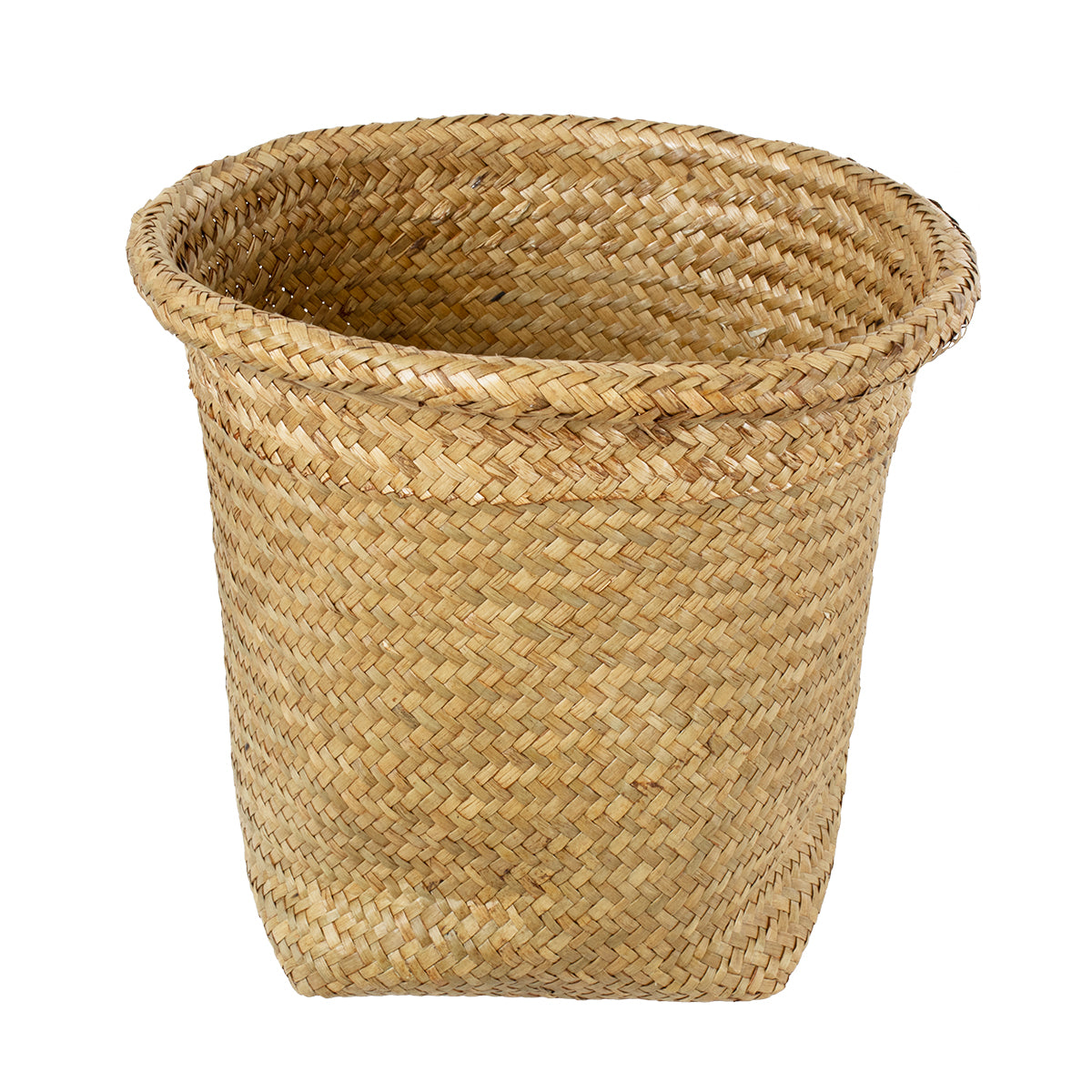 GloboStar® Artificial Garden CECILIA 20343 Διακοσμητικό Ψάθινο Καλάθι - Κασπώ Γλάστρα - Flower Pot Μπεζ Φ26cm x Υ26cm - ledmania.gr