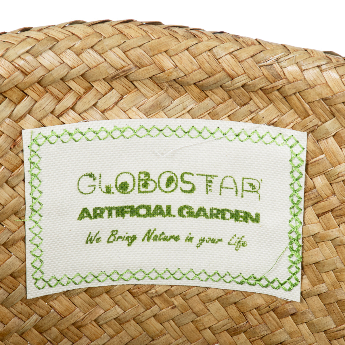 GloboStar® Artificial Garden CECILIA 20343 Διακοσμητικό Ψάθινο Καλάθι - Κασπώ Γλάστρα - Flower Pot Μπεζ Φ26cm x Υ26cm - ledmania.gr