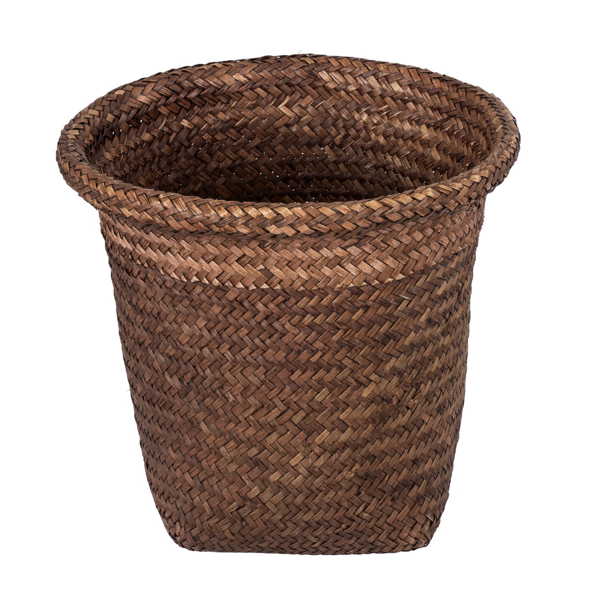 GloboStar® Artificial Garden SKIATHOS 20345 Διακοσμητικό Ψάθινο Καλάθι - Κασπώ Γλάστρα - Flower Pot Καφέ Φ24cm x Υ24cm - ledmania.gr