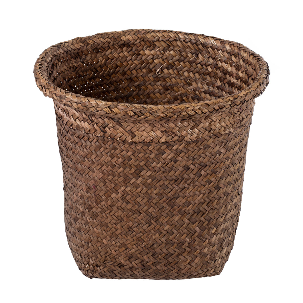 GloboStar® Artificial Garden SKIATHOS 20346 Διακοσμητικό Ψάθινο Καλάθι - Κασπώ Γλάστρα - Flower Pot Καφέ Φ26cm x Υ26cm - ledmania.gr