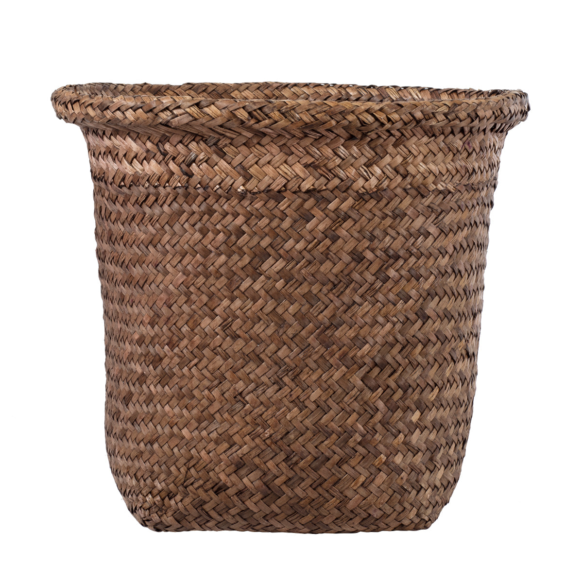 GloboStar® Artificial Garden SKIATHOS 20346 Διακοσμητικό Ψάθινο Καλάθι - Κασπώ Γλάστρα - Flower Pot Καφέ Φ26cm x Υ26cm - ledmania.gr