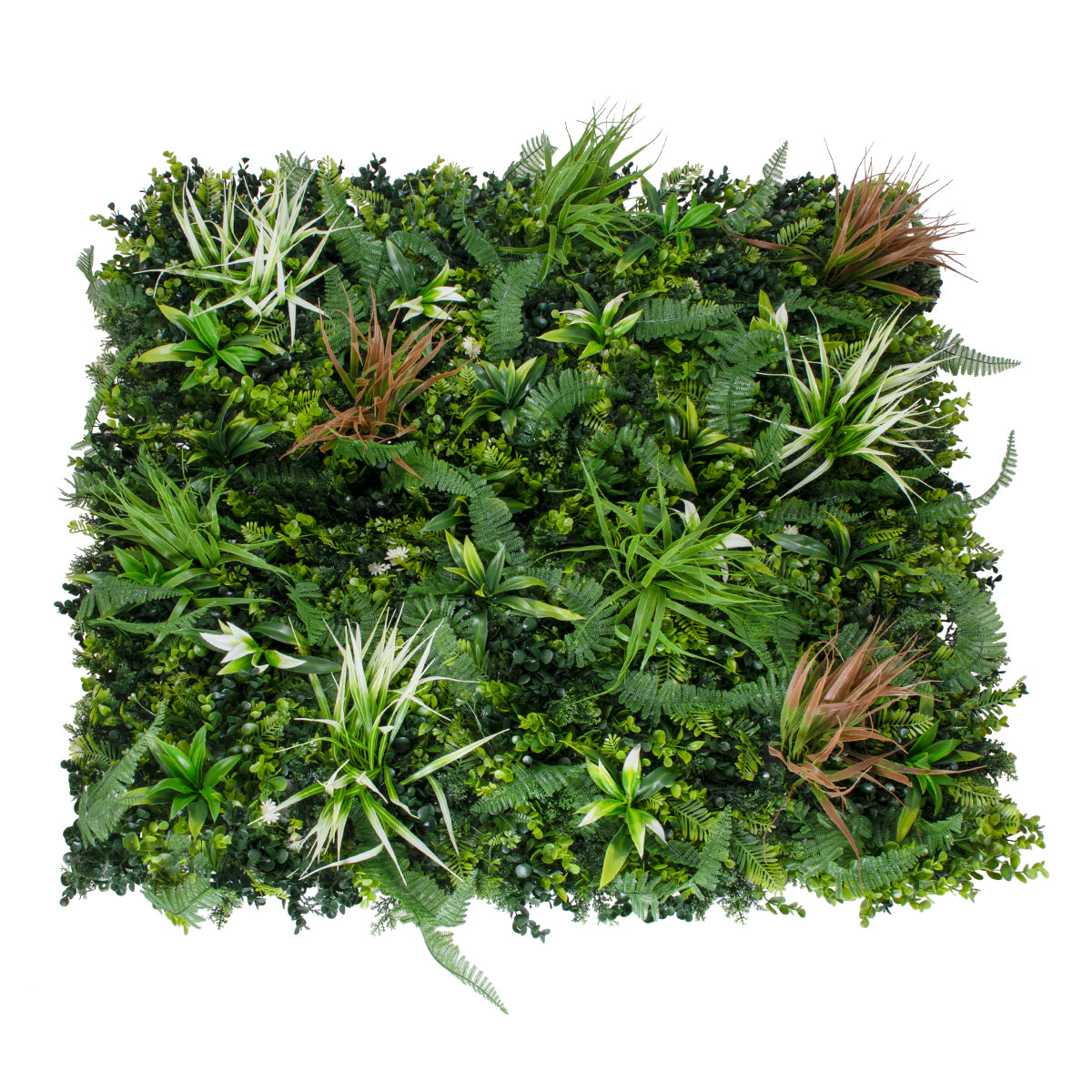 GloboStar® Artificial Garden JUNGLE FERN 20351 Τεχνητό Διακοσμητικό Πάνελ Φυλλωσιάς - Κάθετος Κήπος σύνθεση Ζούγκλα Φτέρης Μ100 x Π100 x Υ20cm - ledmania.gr