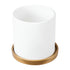 GloboStar® Artificial Garden KASOS 20444 Πήλινο Κεραμικό Κασπώ Γλάστρα - Flower Pot Λευκό με Χρυσό Φ15cm x Υ15cm - ledmania.gr