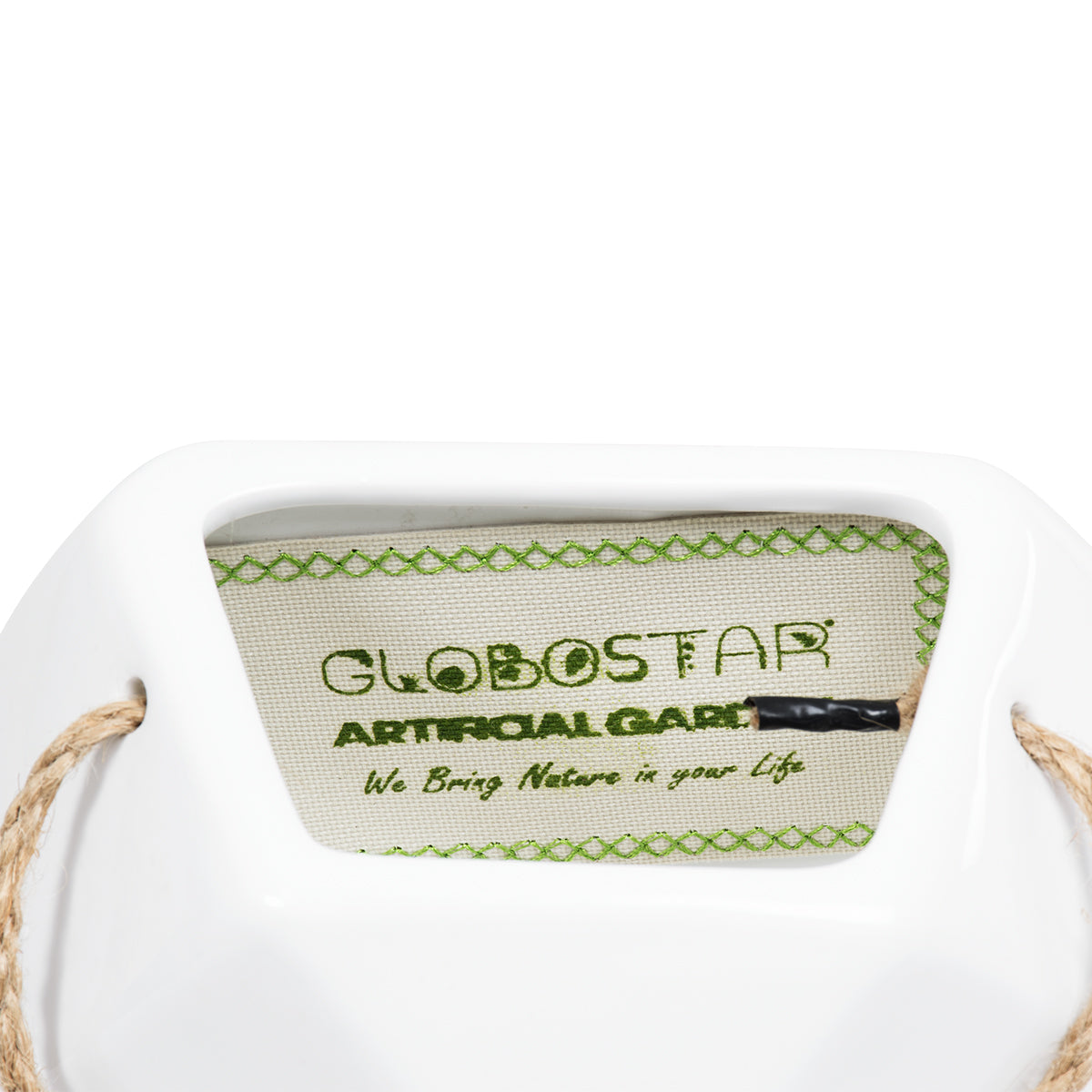 GloboStar® Artificial Garden HERAKLIO 20467 Κρεμαστό Πήλινο Κεραμικό Κασπώ Γλάστρα - Flower Pot Λευκό Μ13.5cm x Π15.5 x Υ37cm - ledmania.gr