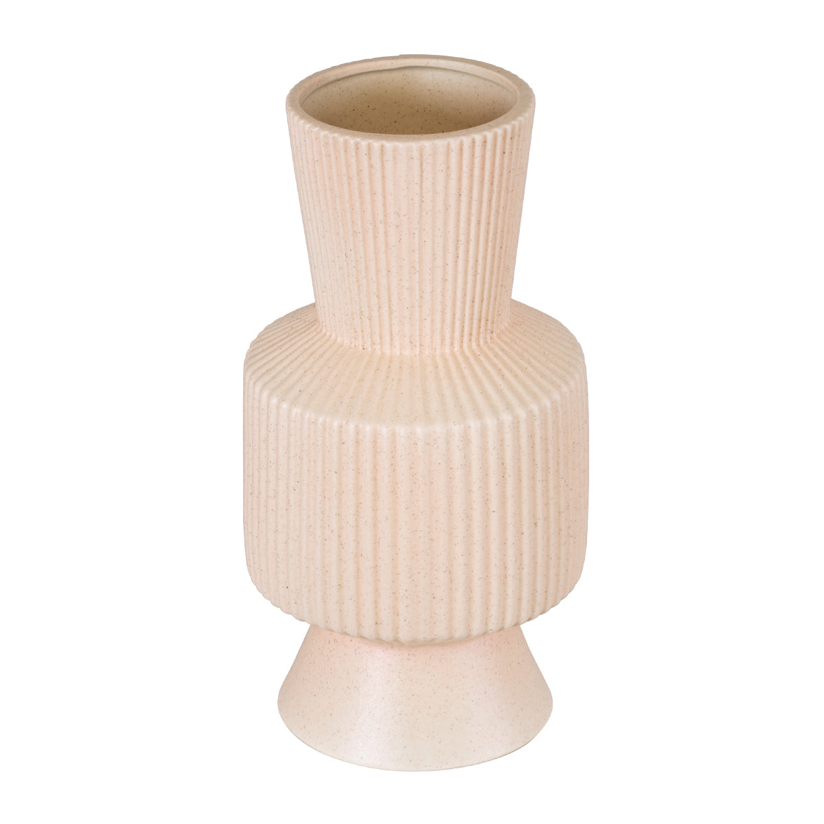 GloboStar® Artificial Garden CAPRI 20470 Πήλινο Κεραμικό Κασπώ Γλάστρα - Flower Pot Απαλό Μπεζ Φ9.5cm x Υ25cm - ledmania.gr