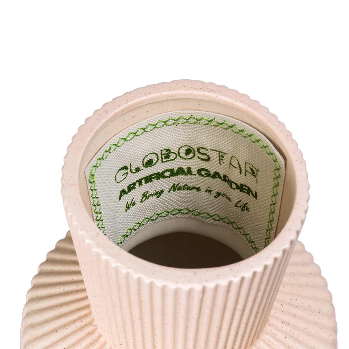 GloboStar® Artificial Garden CAPRI 20470 Πήλινο Κεραμικό Κασπώ Γλάστρα - Flower Pot Απαλό Μπεζ Φ9.5cm x Υ25cm - ledmania.gr