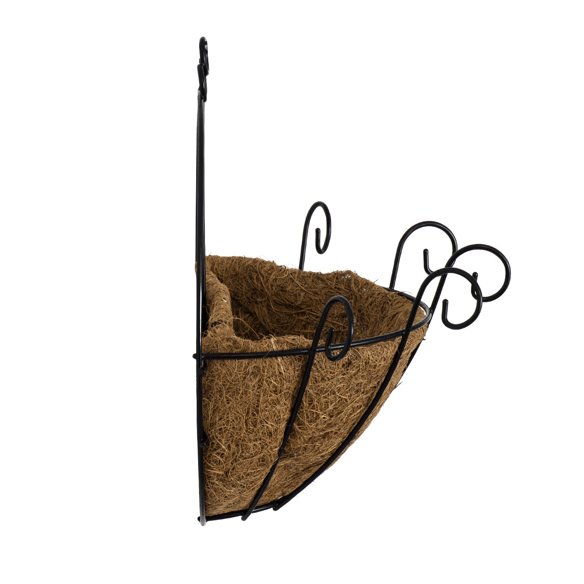 GloboStar® Artificial Garden KOUFONISIA 20482 Επιτοίχιο Κασπώ Γλάστρα - Flower Pot από Φλοιό Καρύδας Καφέ Φ25cm x Υ15cm - ledmania.gr