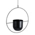 GloboStar® Artificial Garden TILOS 20485 Κρεμαστό Μεταλλικό Κασπώ Γλάστρα - Flower Pot Μαύρο Φ35cm x Υ15cm - ledmania.gr