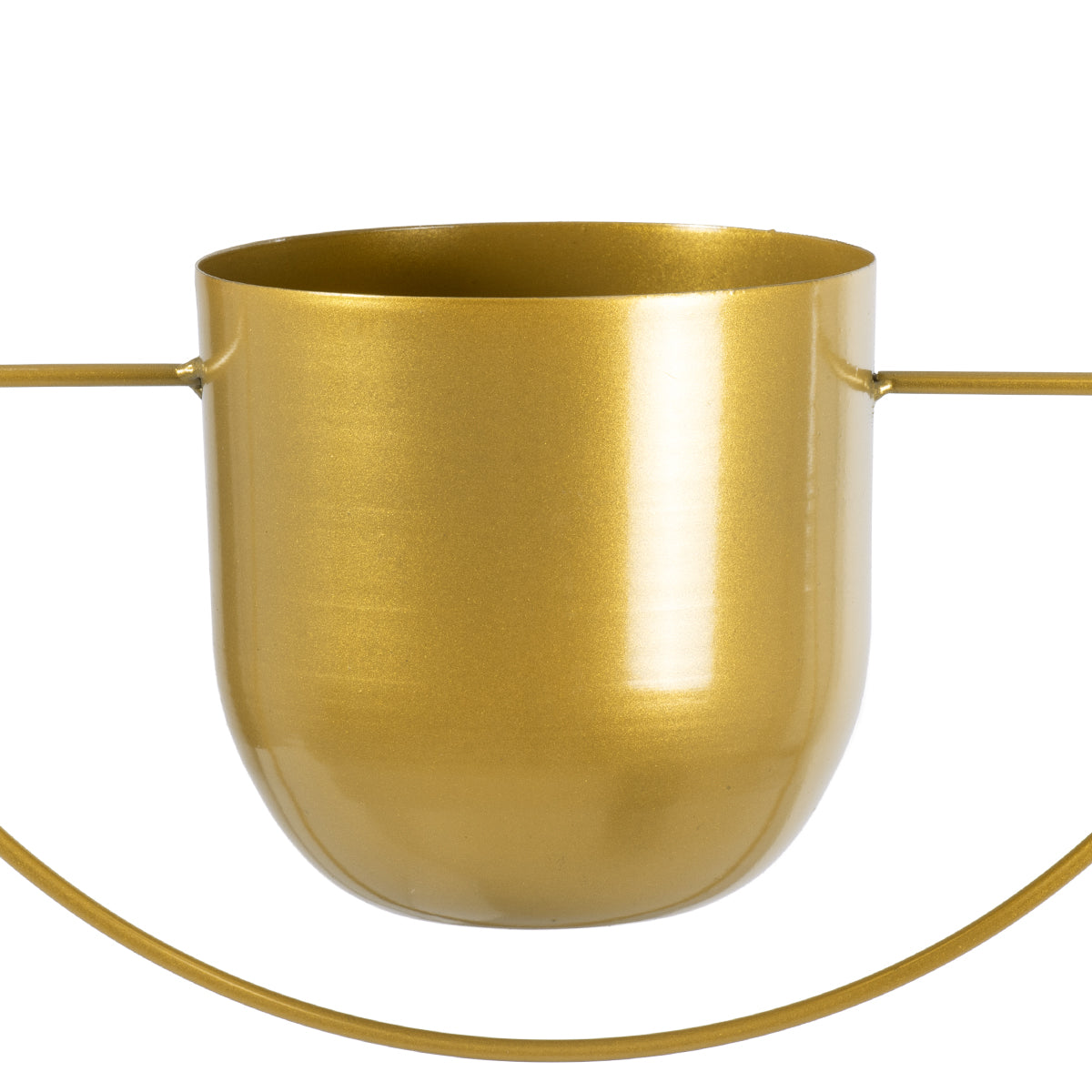 GloboStar® Artificial Garden TILOS 20486 Κρεμαστό Μεταλλικό Κασπώ Γλάστρα - Flower Pot Χρυσό Φ35cm x Υ15cm - ledmania.gr