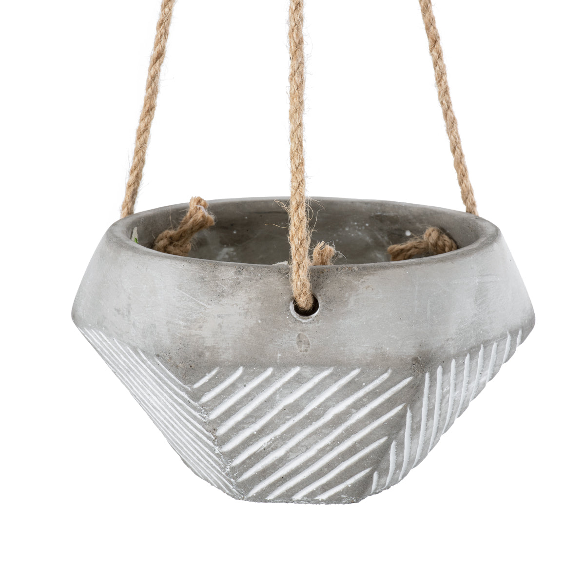 GloboStar® Artificial Garden SARAKINIKO 20490 Κρεμαστό Πήλινο Κεραμικό Κασπώ Γλάστρα - Flower Pot Γκρι Φ10cm x Υ36cm - ledmania.gr