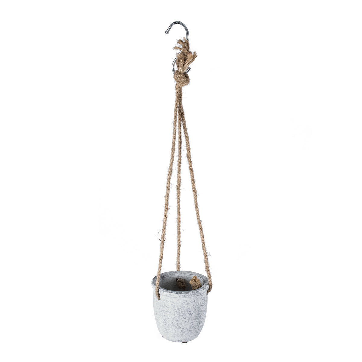 GloboStar® Artificial Garden SCORPIOS 20491 Κρεμαστό Πήλινο Κεραμικό Κασπώ Γλάστρα - Flower Pot Γκρι Φ8.5cm x Υ36cm - ledmania.gr