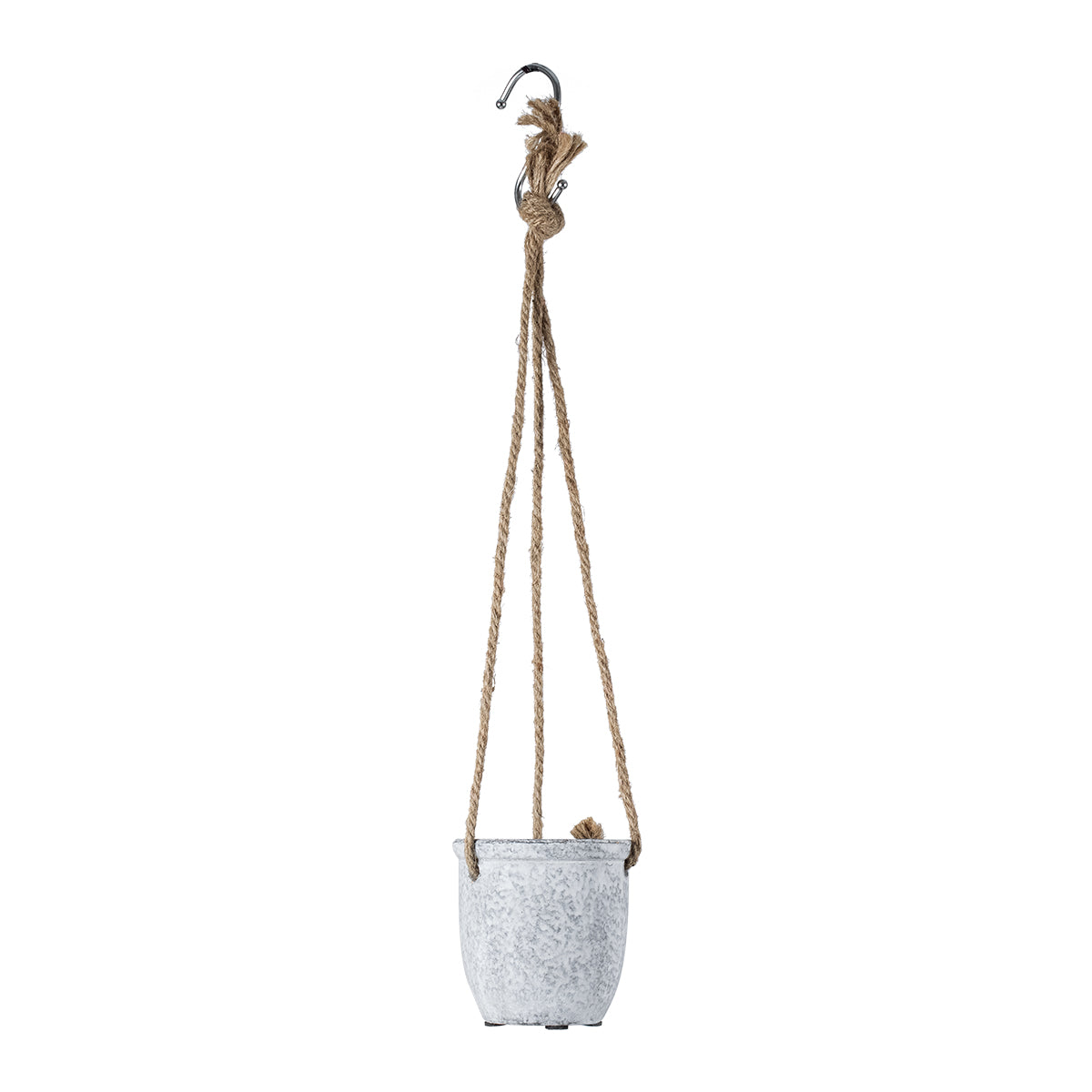 GloboStar® Artificial Garden SCORPIOS 20491 Κρεμαστό Πήλινο Κεραμικό Κασπώ Γλάστρα - Flower Pot Γκρι Φ8.5cm x Υ36cm - ledmania.gr