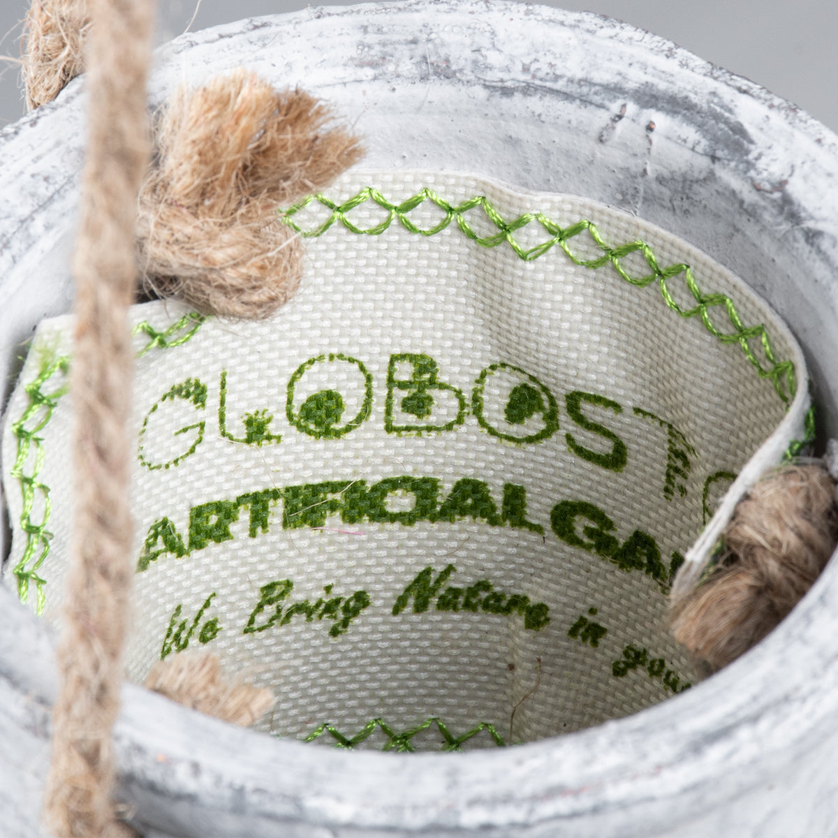GloboStar® Artificial Garden SCORPIOS 20491 Κρεμαστό Πήλινο Κεραμικό Κασπώ Γλάστρα - Flower Pot Γκρι Φ8.5cm x Υ36cm - ledmania.gr