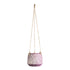GloboStar® Artificial Garden NIGERIA 20529 Κρεμαστό Διακοσμητικό Κεραμικό Κασπώ Γλάστρα - Flower Pot Μωβ με Λευκό Φ12 x Υ11cm - ledmania.gr
