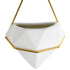 GloboStar® Artificial Garden LOUVRE 20533 Διακοσμητικό Κεραμικό Κασπώ Γλάστρα - Flower Pot Λευκό με Χρυσό Μ15 x Π8 x Υ24cm - ledmania.gr