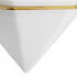 GloboStar® Artificial Garden LOUVRE 20534 Διακοσμητικό Κεραμικό Κασπώ Γλάστρα - Flower Pot Λευκό με Χρυσό Μ20 x Π10.5 x Υ30cm - ledmania.gr